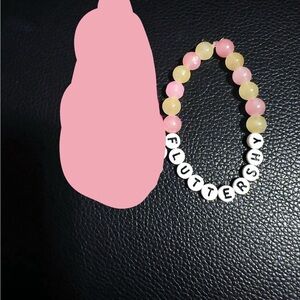 Pink and Yellow Beaded Bracelet